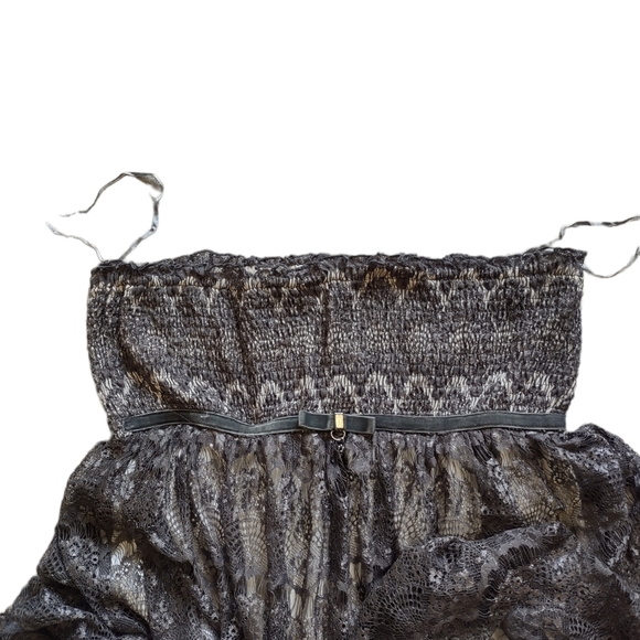 Cecico Gray Lace Strapless Dress - Large - Picture 3 of 11